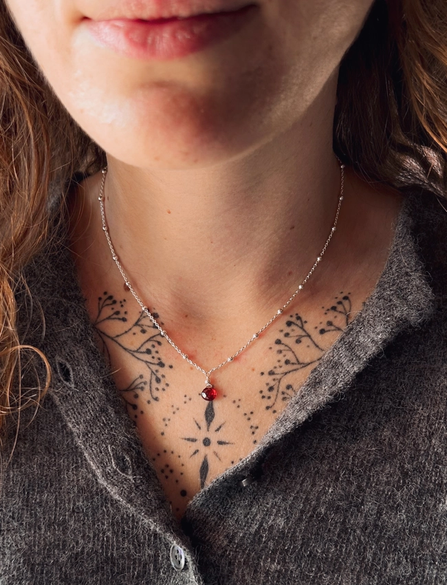 collana goccia - Granato